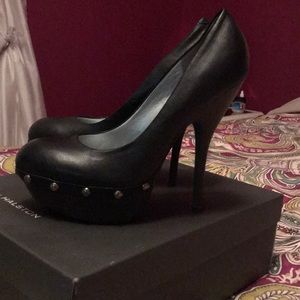 Black studded leather 5 1/2 “ heels